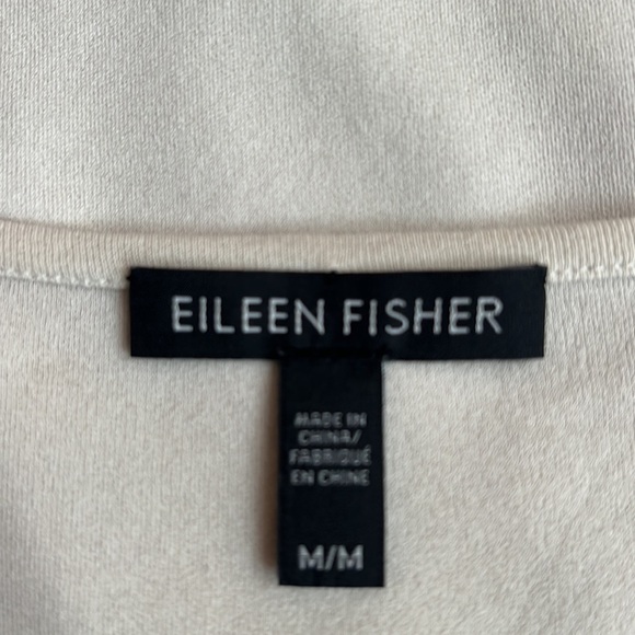 Designer: Eileen Fisher Bone Silk Tunic Size M - Picture 3 of 3